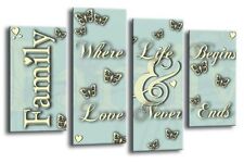 Family Love Wall Art Print Silver Grey Framed Split Wall Canvas Picture Large