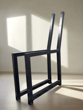 Metal Bench Legs with Back Rest - Set of 2 Handmade Industrial Heavy Duty Suppor