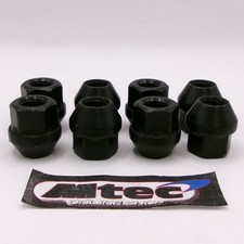 8x Black Wheel Nut Open Type