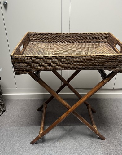Rattan tray table folding - table.,