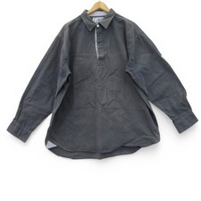 Lazy Jacks Men's Shirt XL Dark Grey 100% Cotton Rugby Style 3/4 Button Preloved 