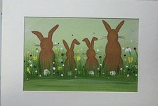 Easter Bunny Family.Acrylic on