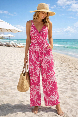 Nwt pink palm print wide - , leg