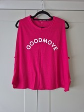 Raspberry Good Move M&S Ladies Sport Top Size 14 With Side Splits For Layering 