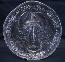 Contemporary moulded glass / crystal plate - lobster / seafood - 26 cm (10.25")