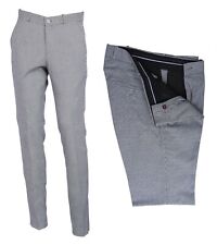 Men's Retro Flat Fronted Sta Press Golf Check Trousers Mod Skin Dog Tooth Pants