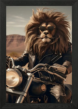 Lion Roars and Rides Framed