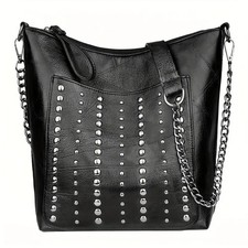 Vintage Studded PU Leather