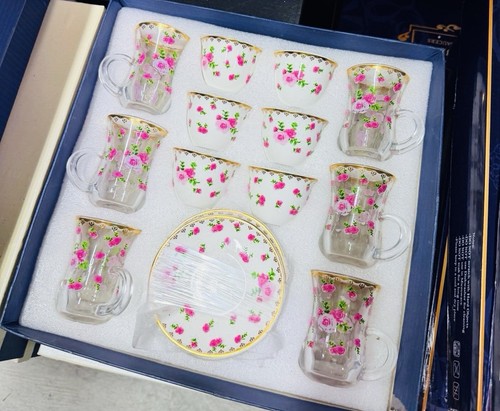 18pcs floral print cup and - 18pcs,