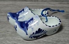 Vintage China Old Dutch Holland, Netherland Delft Blue-White Porcelain Clogs
