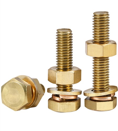 Brass hex bolts - hex, cap