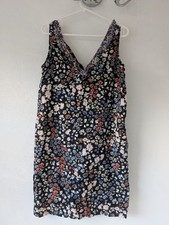 Next Women's Floral Print Dress Size 10 2x Pockets Short Sleeve Knee Length