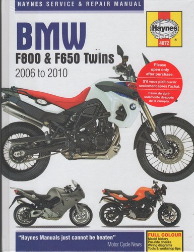 Haynes bmw 2006 2010 f800 - bmw, 2006-2010