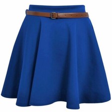 New Women Ladies Plain Belted