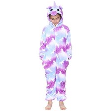 Kids A2Z Onesie One Piece Unicorn Purple Pyjamas World Book Day Costume For Girl