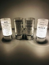 Glass Memorial Tube LED Lights Battery Operated Choice of 4 Sentiments Family