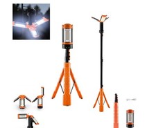 Rechargeable LED WorkLight Tripod Stand Camp Work Site Cordless Emergency Light+