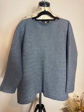 Eskandar Blue Merino wool boxy