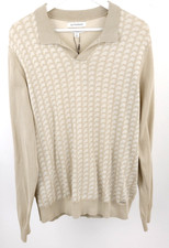 Autograph Men's Mercerised Cotton Collared Henley Shirt Size XL Neutral NWOT F2