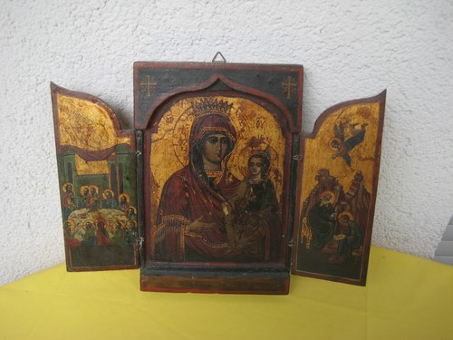 Ancient greek icon triptych - ancient,