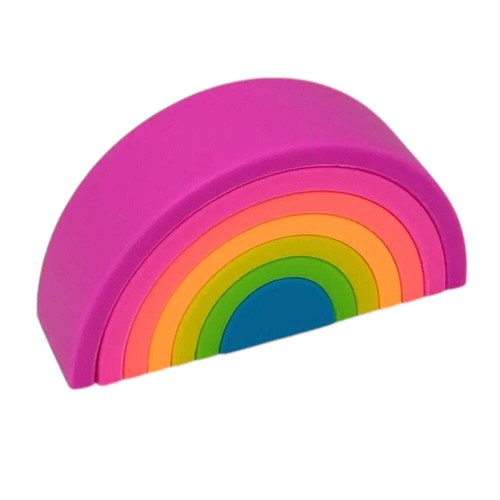 Silicone rainbow stacking toy - silicone,