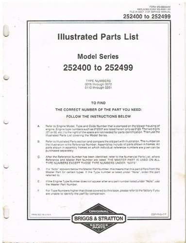 Briggs stratton cyl 252400 - briggs,