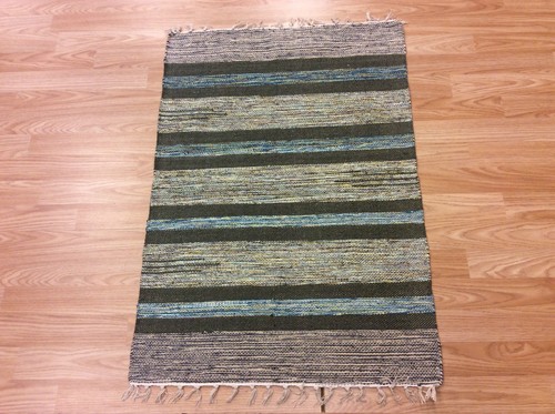 Striped blue green - green, handloomed