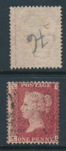 1864 penny red sg43 plate - gb,,