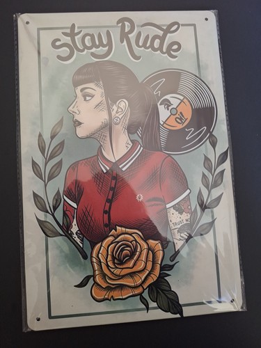 Stay rude metal sign plaque - stay,