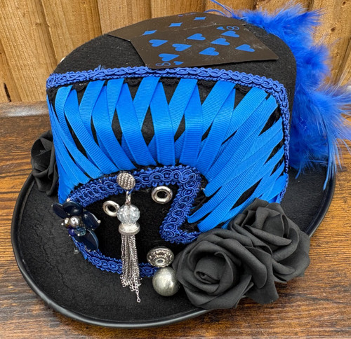 Black blue top hat - black, steampunk