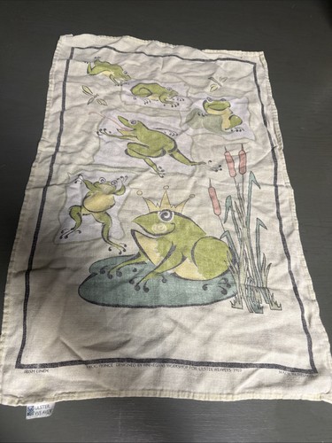 Irish linen tea towel frog - irish,