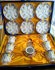T. Limoges Royal Porcelain Tea Set Boxed Presentation Case x 13 pieces