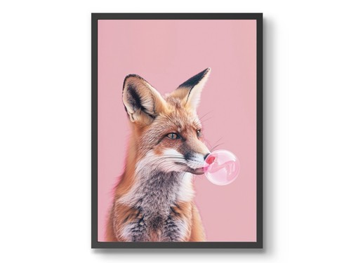 Fox blowing bubbles art print - fox,