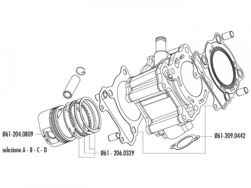 Polini piston set - piston,