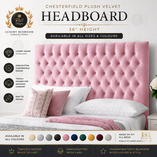 Chesterfield headboard blush - chesterfield,