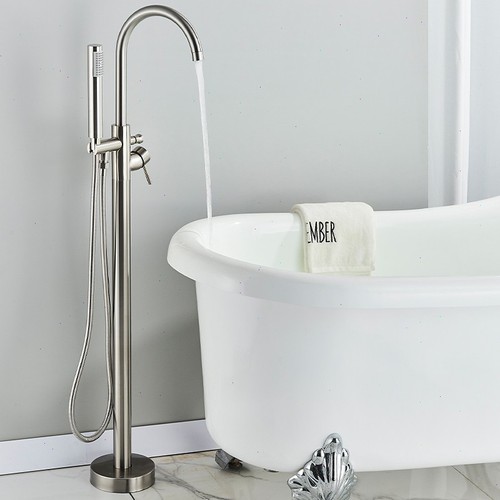 Brushed freestanding tap - brushed,