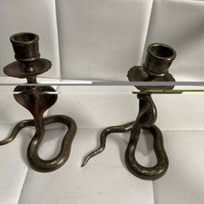 Pair of Brass Cobra Snake