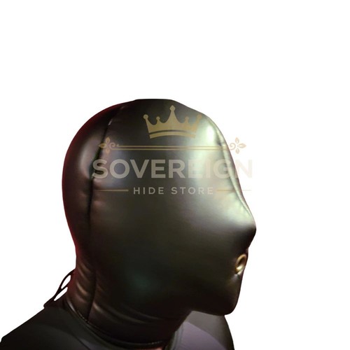 Genuine leather full face - leather, hood