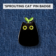 Cute Black Cat Enamel Pin