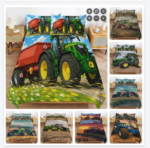 Tractor farm duvet cover - tractor,