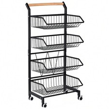4 Tier Black Wire Rolling