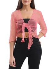 Womens Tie Up Open Front Shrug