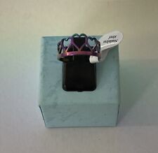 New Stainless steel multicoloured laser cut out heart crown ring. Size O.