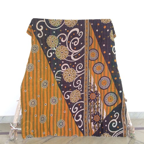 Twin kantha quilt bedspread - kantha,