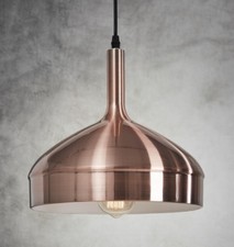 Vintage Retro Brushed Matt Copper Ceiling Pendant Light Loft Cafe Bar Kitchen