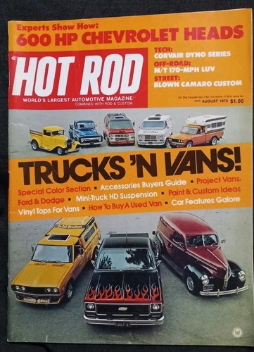 Vintage august 1975 hot - hot, rod