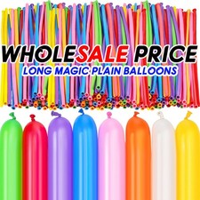 100 X Long Plain Balloons