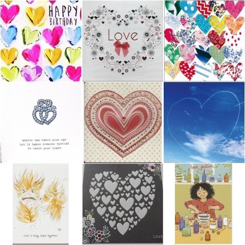 With love hearts card birthday - love,