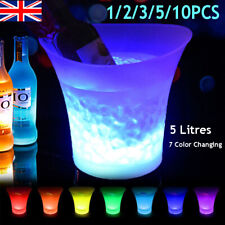 1/3/5/10Pcs 5l LED Ice Bucket 7 Color Changing Wine Beer Drink Cooler Home Party