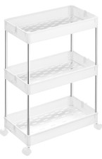 3 Tier Classic Storage Rolling Cart, Slim Storage Cart with Wheels, Songmics